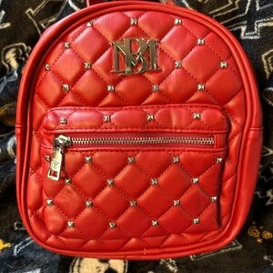 Badgley Mischka Red Quilted Mini Backpack BNWT msrps for $99!!